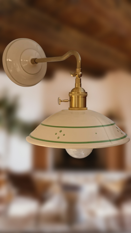 Egyenes szárú - Vintage Edison kerámia falikar kapcsolóval
