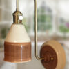 Ívelt szárú - Vintage Edison kerámia falikar kapcsolóval - Image 3